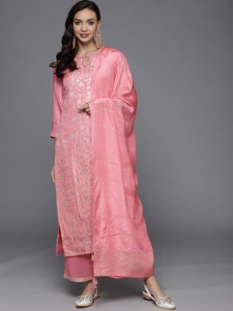 Women Silk Blend Kurta Palazzo Set
