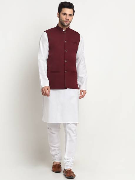kraft india Men Kurta Churidar Ethnic Jacket Set
