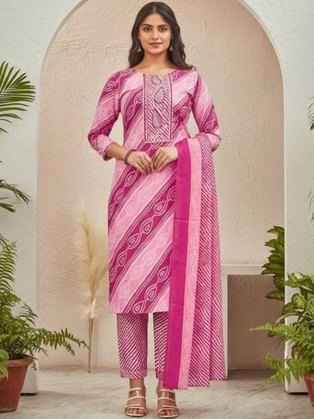 BLACK PATTI Women Cotton Blend Kurti Pant Dupatta Set