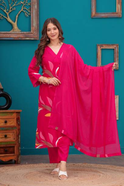 Printed Kurta Salwar Dupatta Set Hot Deal