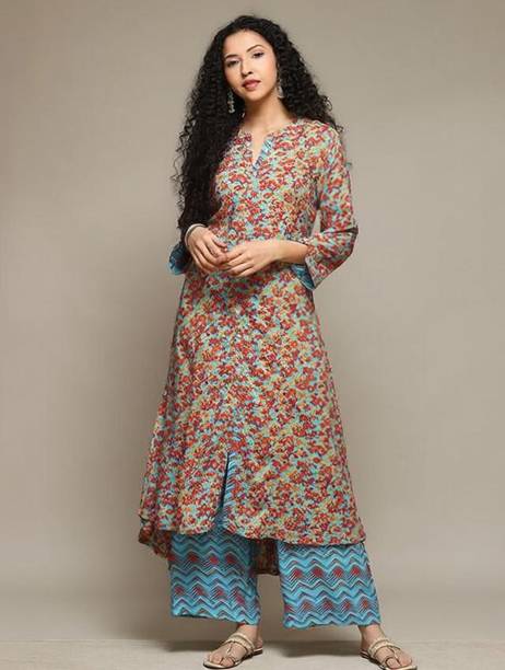 Women Viscose Rayon Kurta Palazzo Set