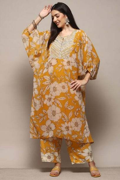 Women Polyester Kurta Palazzo Set