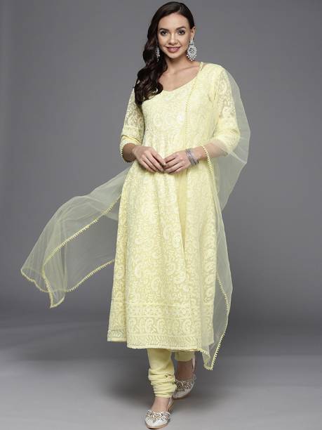 Women Georgette Kurta Churidar Set