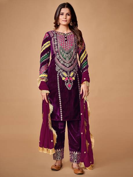 odette Women Kurta Pant Dupatta Set