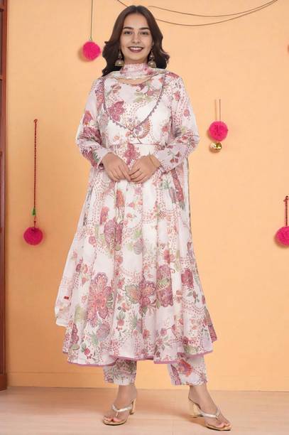 Women Viscose Rayon Kurta Pant Dupatta Set
