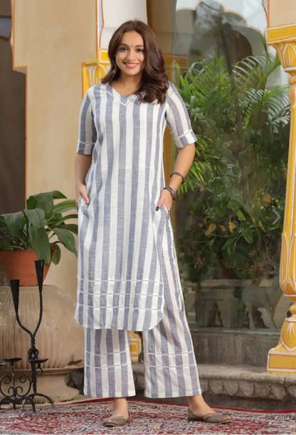 Women Pure Cotton Kurta Palazzo Set