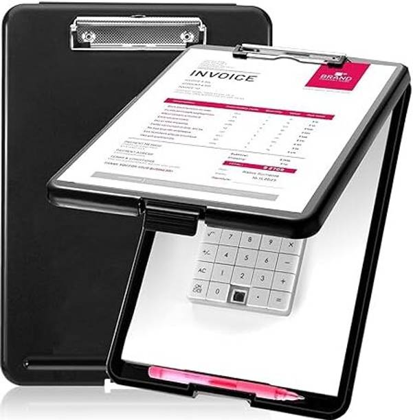 SR CREATION A4 Clipboard, Writing Case A4 with Storage Compartment Metal Clip and Pen Holder