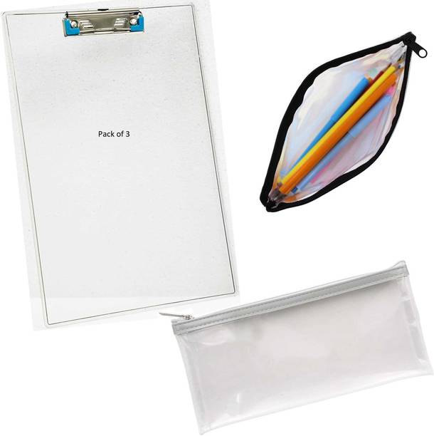 SHINING ZON ClipBoard ExamPad With Pencil Pouch