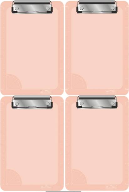 Soni Officemate 4pc Pink Examinatin Board | Unbreakable Paper Clipboards | Flexible Board