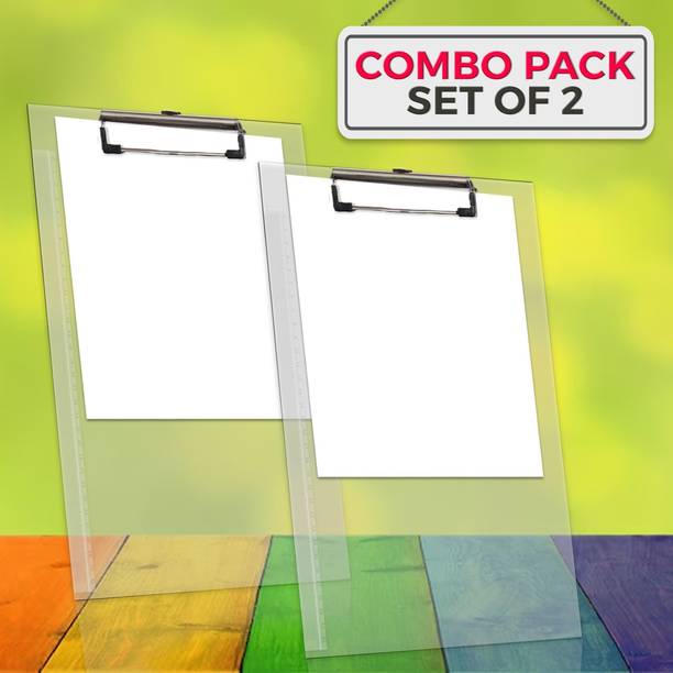 BOOKFORD Children's Exciting Combo(I) Transparent Examination Paper Clipboard set of 2