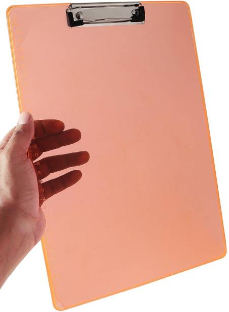 FRKB Fluorescent Orange Semi Transparent Acrylic Clipboard Exam Pad