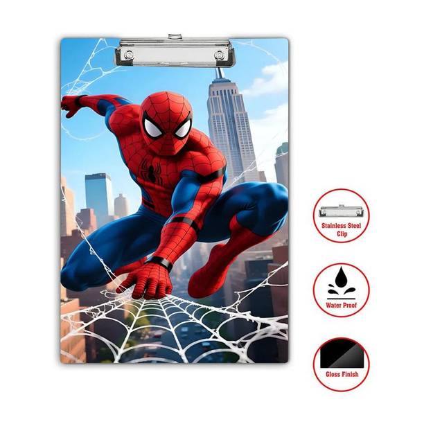 NK DESIGNSOLUTION SPAITER MAIN Strong Clip | Hardboard Writing Pad , Offic &spiderman