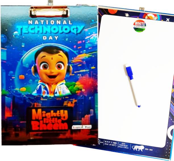 MineeVibes Chota Bheem Printed Exam Pad / Writing pad with Whiteboard and Marker