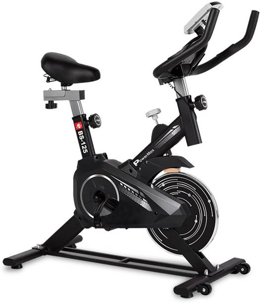 Powermax Fitness BS-125 Fitness Bike, Max user 130kg, 7kg Flywheel, Knob braking, iPad holder, Upright Stationary Exercise Bike