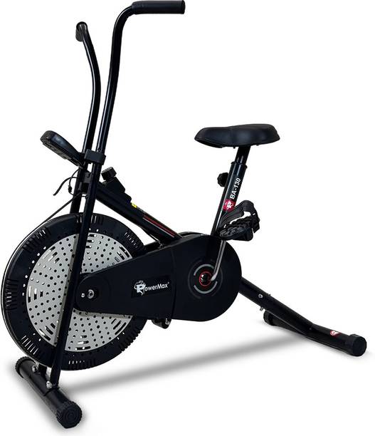 पावरमैक्स फिटनेस BA-130 with 1.5kg Fly wheel, Max user 120kg, Belt Drive, Fixed Handle Home-Gym इंडोर साइकिल एक्सरसाइज बाइक