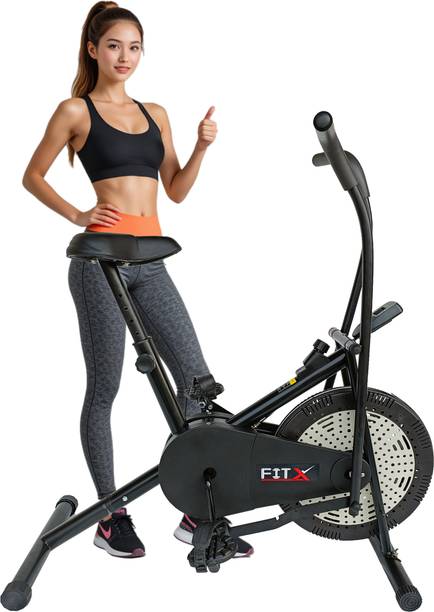FitX AB-1303 Airbike with Moving Handles and Adjustable Resistance for Home Gym Indoor Cycles Exercise Bike