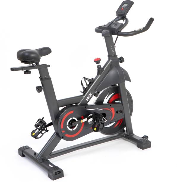 HRX Willie, 6kg flywheel, Max Weight-120Kg With Magnetic Resistance & Diet Plan Upright Stationary Exercise Bike