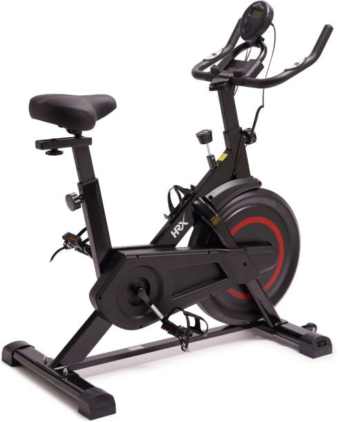 HRX Kelly 6kg flywheel, Max Weight 120Kg With Friction Resistance & DietPlan Service Upright Stationary Exercise Bike