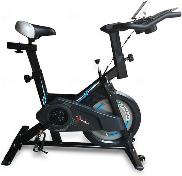 Powermax Fitness BS-150 Belt Drive Fitness for Max User 110Kg, Cardio Machine for Home Use Upright Stationary Exercise Bike