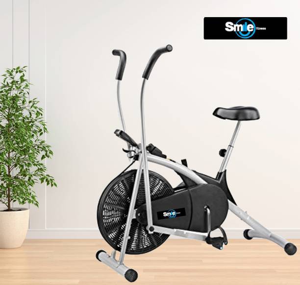 Smile Fitness Air Bike Exercise Cycle For Home Moving Handles Upright Moving Indoor Cycles Exercise Bike