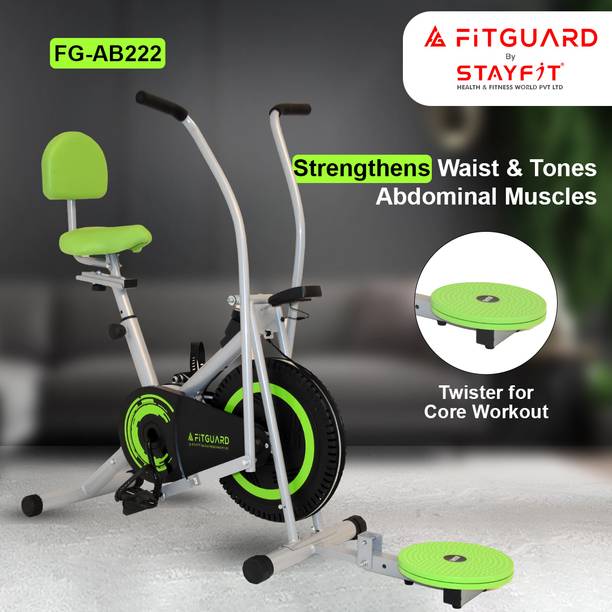 FITGUARD FG-AB 222 By STAYFIT Home Use Dual Fitness Bike Moving Handle Backrest Twister Indoor Cycles Exercise Bike
