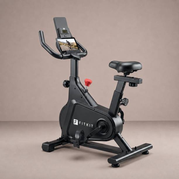 FITKIT by Cult FK8002 Spin Bike 4 Kg Flywheel Max Weight: 140kg Cushioned Seat Spinner Exercise Bike