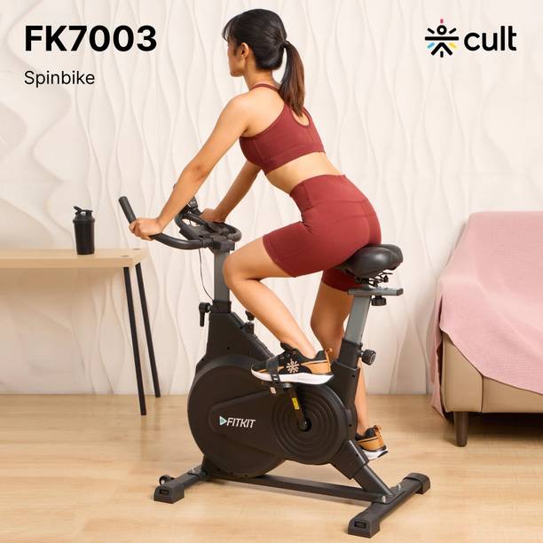 FITKIT by Cult FK7003 SpinBike | 8Kg Flywheel | Max Weight: 130kg | Spinner Exercise Bike
