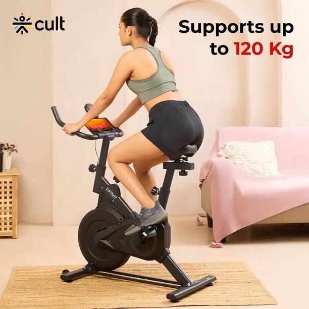 FITKIT by Cult FK7002 Spin Bike | 6Kg Flywheel | Max Weight:120 kg Spinner Exercise Bike