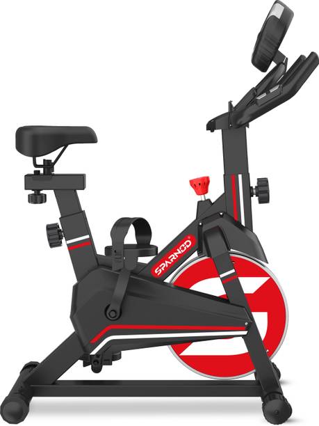 Sparnod Fitness SSB-08N Spin Bike for Home Use 8 kg Flywheel, Max User Weight 130kg Upright Stationary Exercise Bike