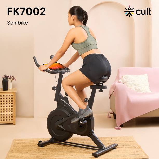 FITKIT by Cult FK7002 Spin Bike | 6Kg Flywheel | Max Weight:120 kg Spinner Exercise Bike