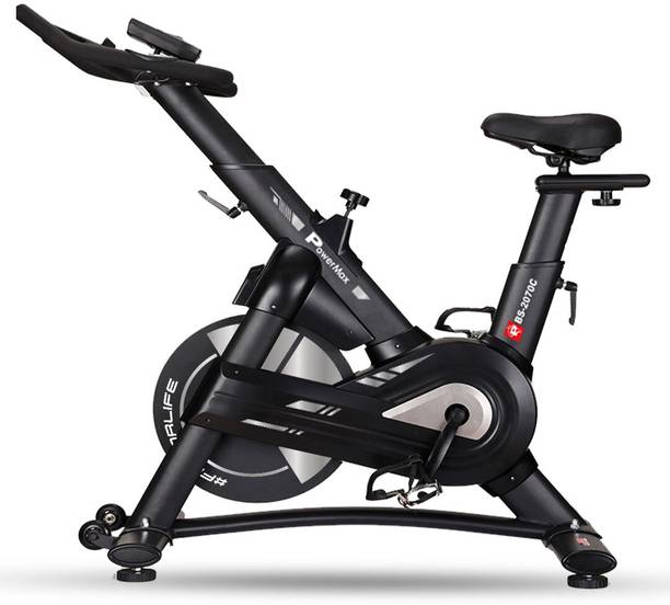 Powermax Fitness BS-2070C: 18kg Flywheel, Max user 170kg, 2pcs crank, Semi-Commercial Home Gym Dual-Action Stationary Exercise Bike