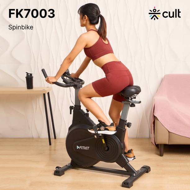 FITKIT by Cult FK7003 SpinBike | 8Kg Flywheel | Max Weight: 130kg | Spinner Exercise Bike