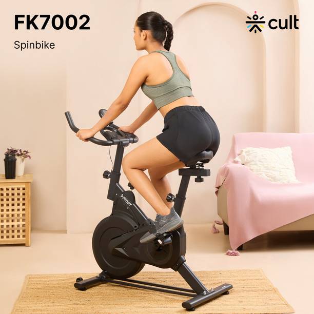 फिटकिट by Cult FK7002 Spin Bike | 6Kg Flywheel | Max Weight:120 kg अपराइट स्टेशनरी एक्सरसाइज बाइक