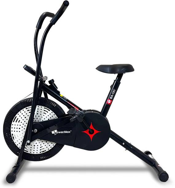 Powermax Fitness BA-151 Air Bike with 1.5kg fly wheel, Moving Handles, Max user 120kg Home Gym Dual-Action Stationary Exercise Bike
