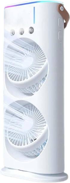 Eewe Portable Air Cooler with Dual Spray & Mist Humidifier for Home & Office 100 mm 3 Blade Table Fan