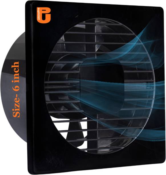 UltinoPro 6 Inch Exhaust Fan for Bathroom, Kitchen & Toilet | Black Ventilation Fan 150 mm Exhaust Fan