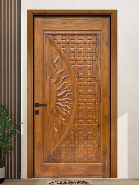 Plantex Main Door for Home/Front Door with Design/Darwaja/Furniture Door 32mm-(39x81 In) Teak, Wood Exterior Door
