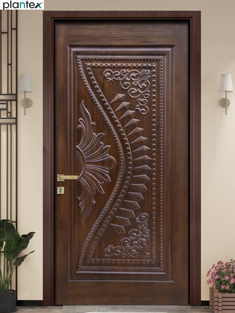 Plantex Main Door for Home/Darwaja/Front Door with Design/Furniture Door 32mm-(39x81In) Teak, Wood Exterior Door