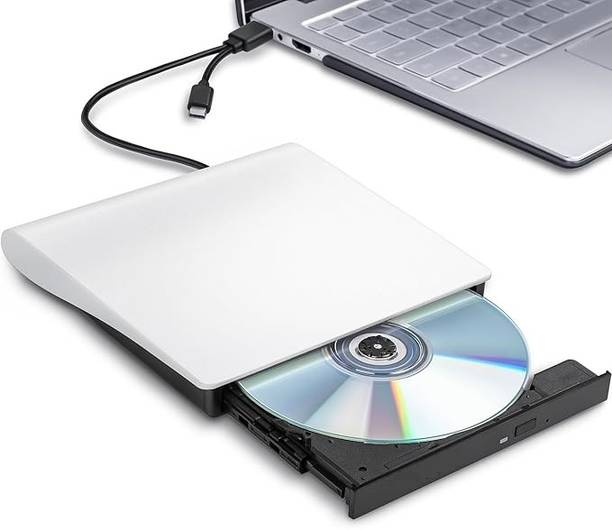 RuhZa CD +/-RW Drive DVD Player for ROM Rewriter Burner Compatible External DVD Writer