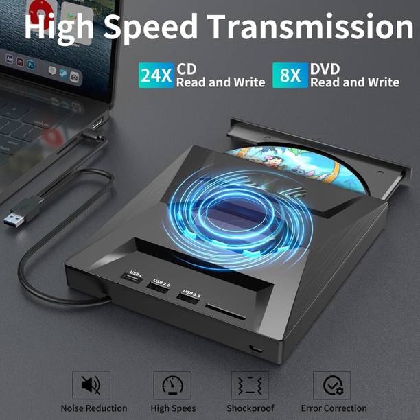 BKC USB 3.0 & Type C External CD DVD Writer RW Optical Drive CD/DVD External External DVD Writer