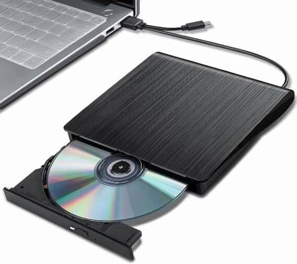 RyzCare 2 in 1 Type C External CD DVD RW Optical Drive DVD Burner DVD Writer External DVD Writer