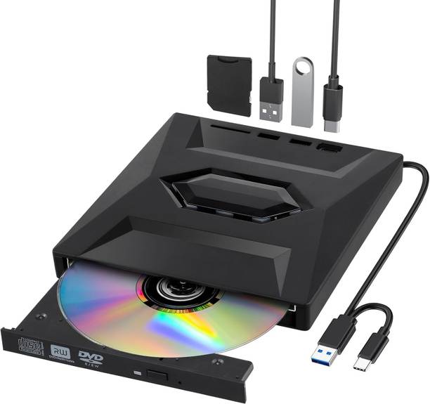 Etzin DVD Drive 3.0 Type-C CD Burner Portable CD DVD +/-RW Optical Drive EPL-1318UG External DVD Writer