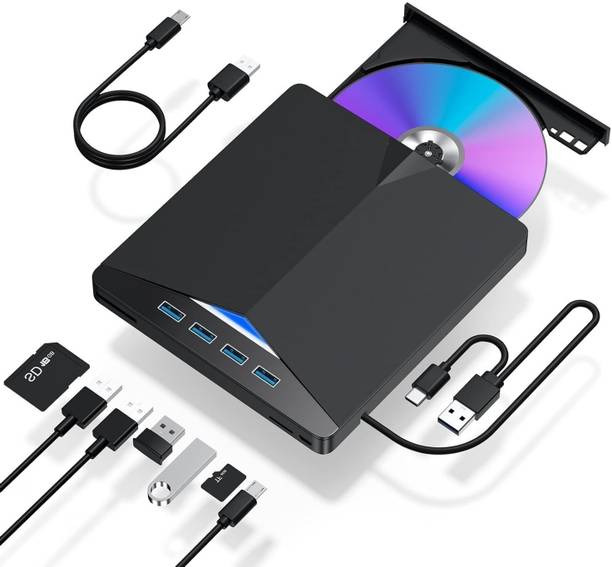 BKC USB 3.0 & Type-C External CD/DVD Drive – Portable +/-RW DVD Player External DVD Writer