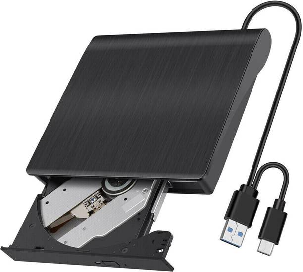 BKC 2 IN 1 USB 3.0 Type-C External CD DVD-RW Writer Drive Burner Reader Player PC External DVD Writer