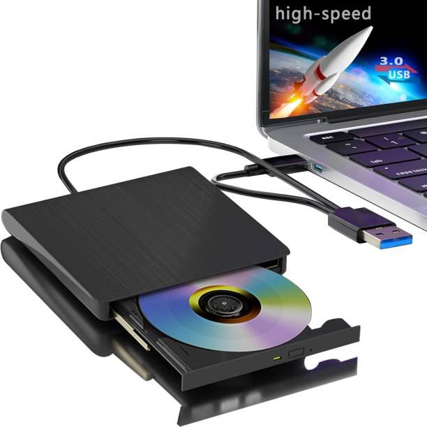 microware External DVD Drive, USB 3.0 Portable CD/DVD +/-RW Drive/DVD Player for Laptop External DVD Writer