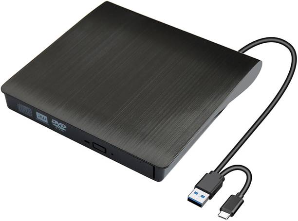 LipiWorld 2in1 External DVD Drive Type-C & USB 3.0 CD Writer External Slim Portable External DVD Writer