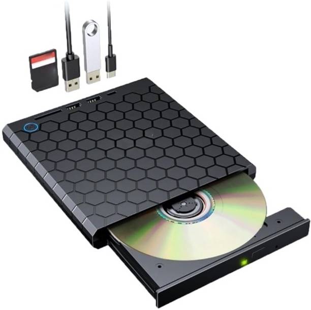 RyzCare CD/DVD Drive with SD/TFSlots DVD DrivePlayer USB3.0HUB Portable CD DVD Burner TF External DVD Writer