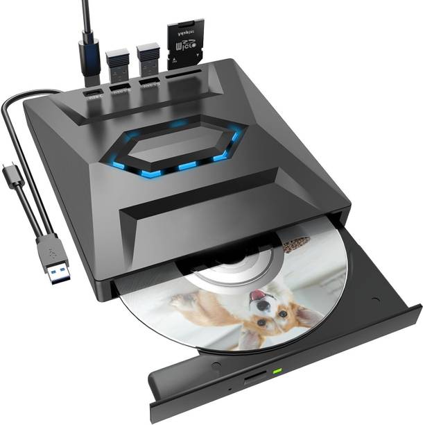 BKC Ultra Thin External DVD Writer – Portable DVD-RW for Laptop & PC External DVD Writer