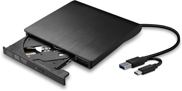 BKC External CD/DVD Drive for Laptop, USB 3.0 & Type-C, Portable CD +/-RW Burner External DVD Writer