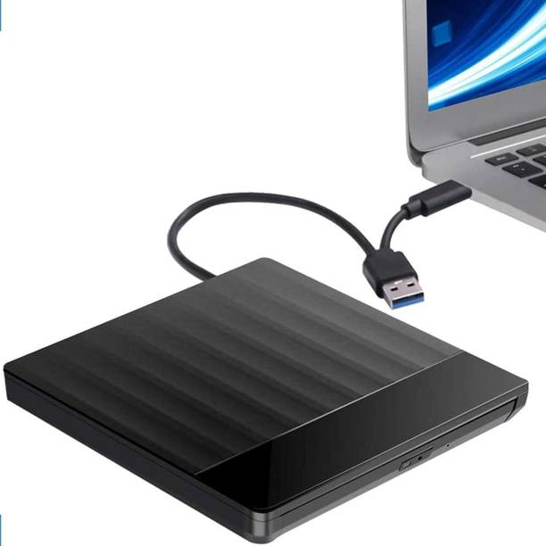 FKU External CD DVD Drive, USB 3.0 with Type C Portable CD/DVD+/-RW, Slim CD/VCD External DVD Writer
